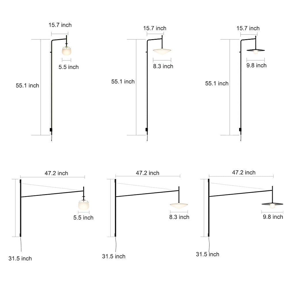 Cantilever Wall Lamp - Modern Minimalist Metal LED Light for Home Decor