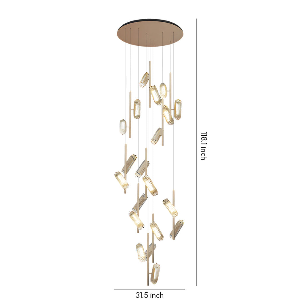 Luxury Acrylic LED Staircase Chandelier Ceiling Light