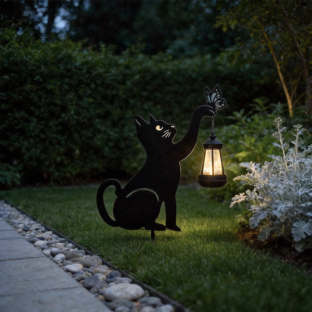 Cat Silhouette LED Solar Light - Waterproof Smart Garden Decor