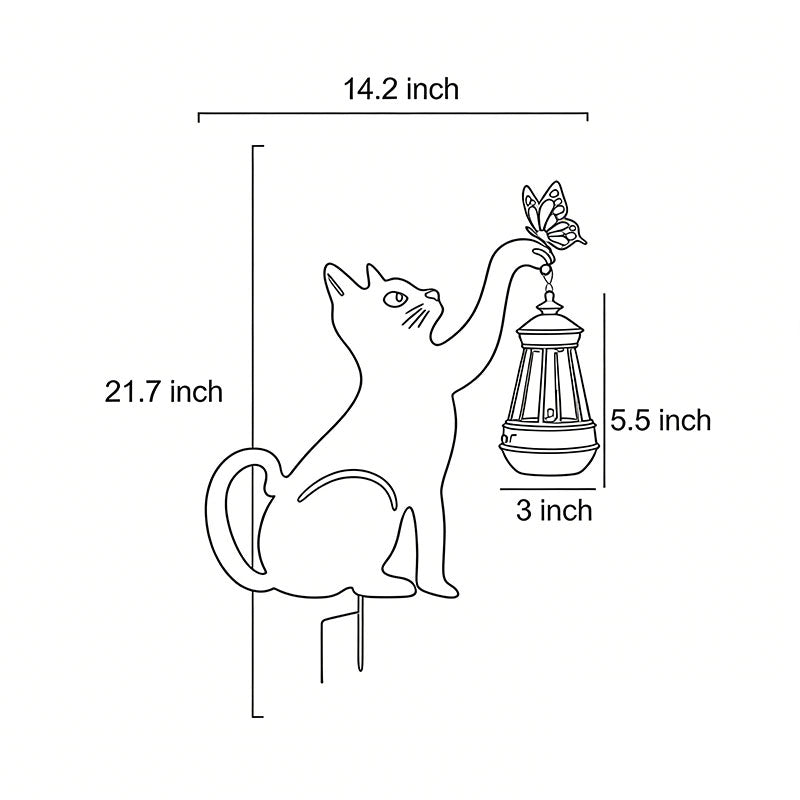 Cat Silhouette LED Solar Light - Waterproof Smart Garden Decor