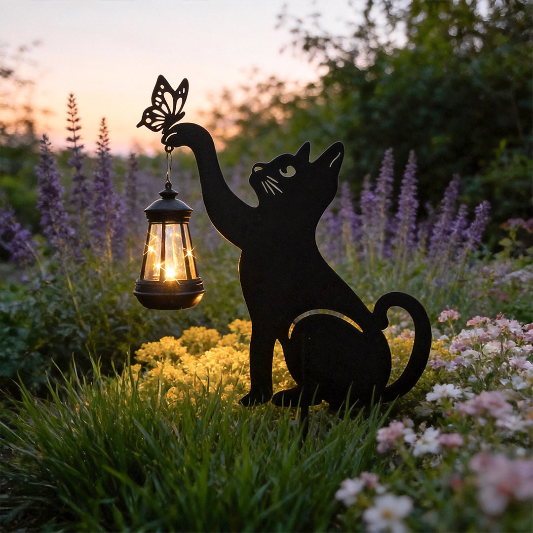 Cat Silhouette LED Solar Light - Waterproof Smart Garden Decor