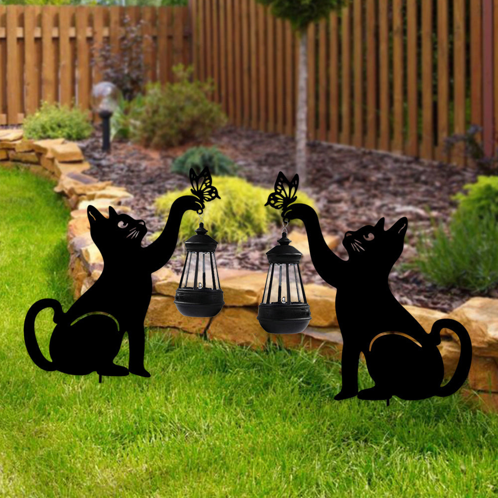 Cat Silhouette LED Solar Light - Waterproof Smart Garden Decor