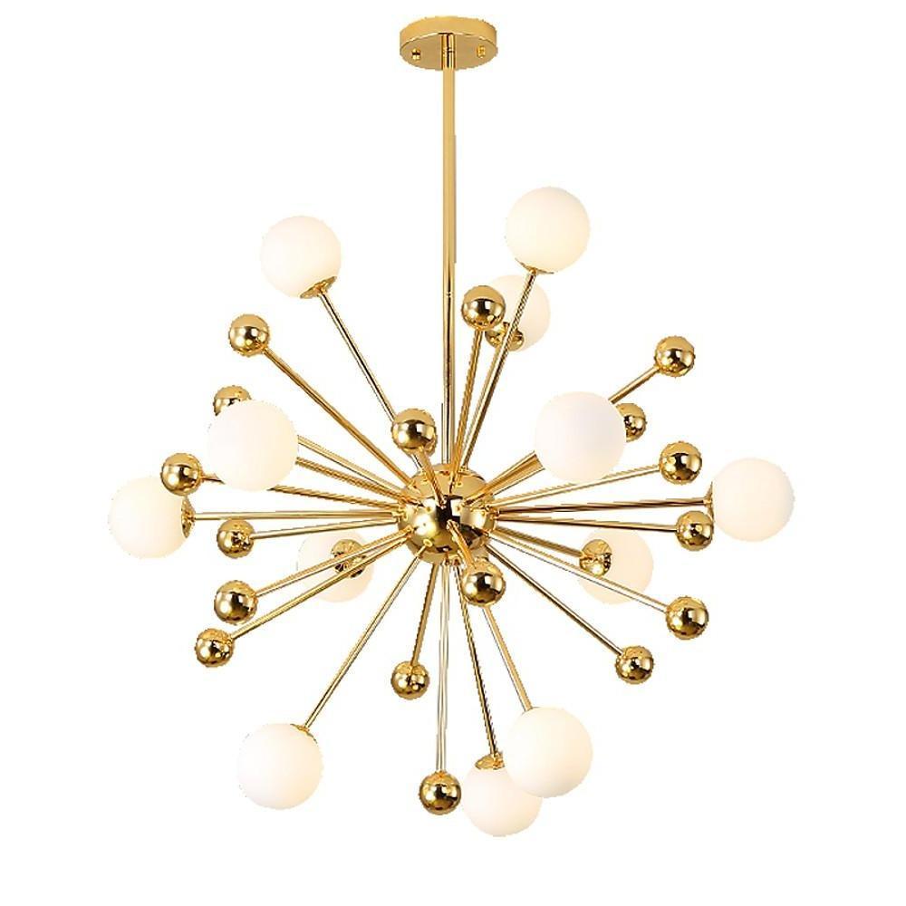 Modern Nordic Sputnik Chandelier - 12 Bulb Glass Bubble Design