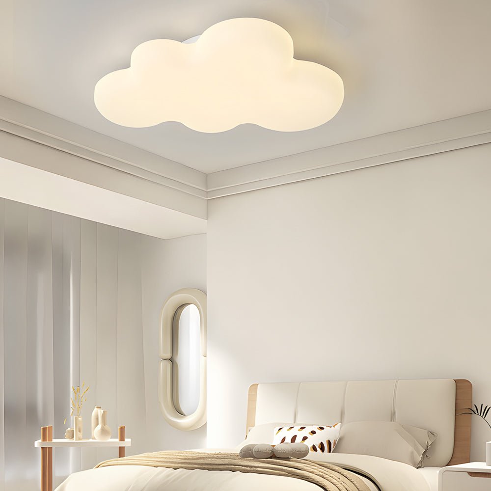 Ceiling Cloud Light Modern Off-White LED Flush Mount Fixture