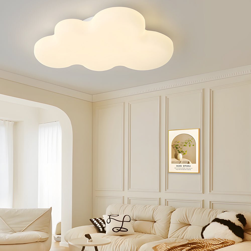 Ceiling Cloud Light Modern Off-White LED Flush Mount Fixture