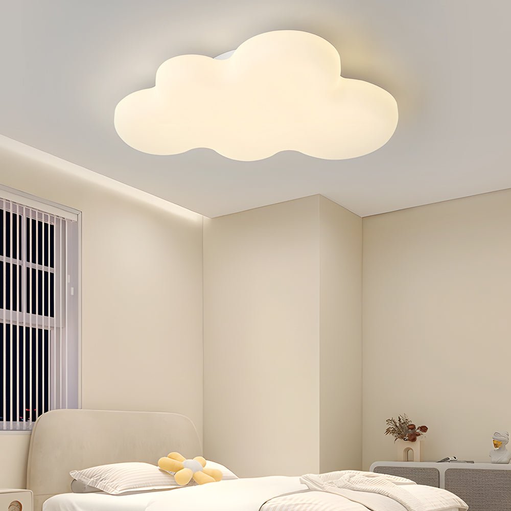 Ceiling Cloud Light Modern Off-White LED Flush Mount Fixture