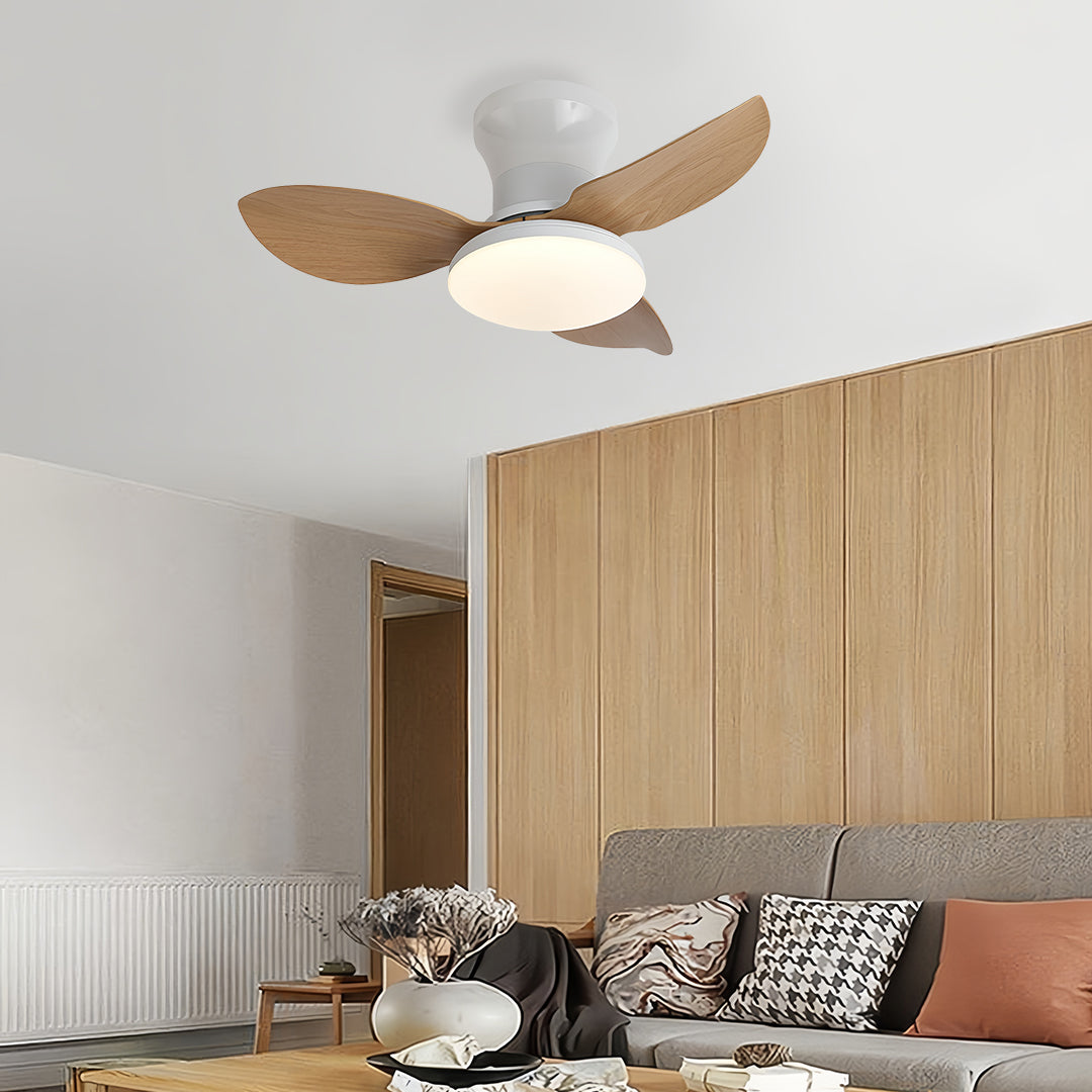 Modern 3-Blade Ceiling Fan with Remote and Dimmer Light, Quiet Operation
