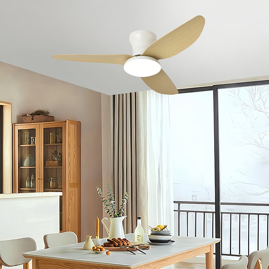 Modern 3-Blade Ceiling Fan with Remote and Dimmer Light, Quiet Operation