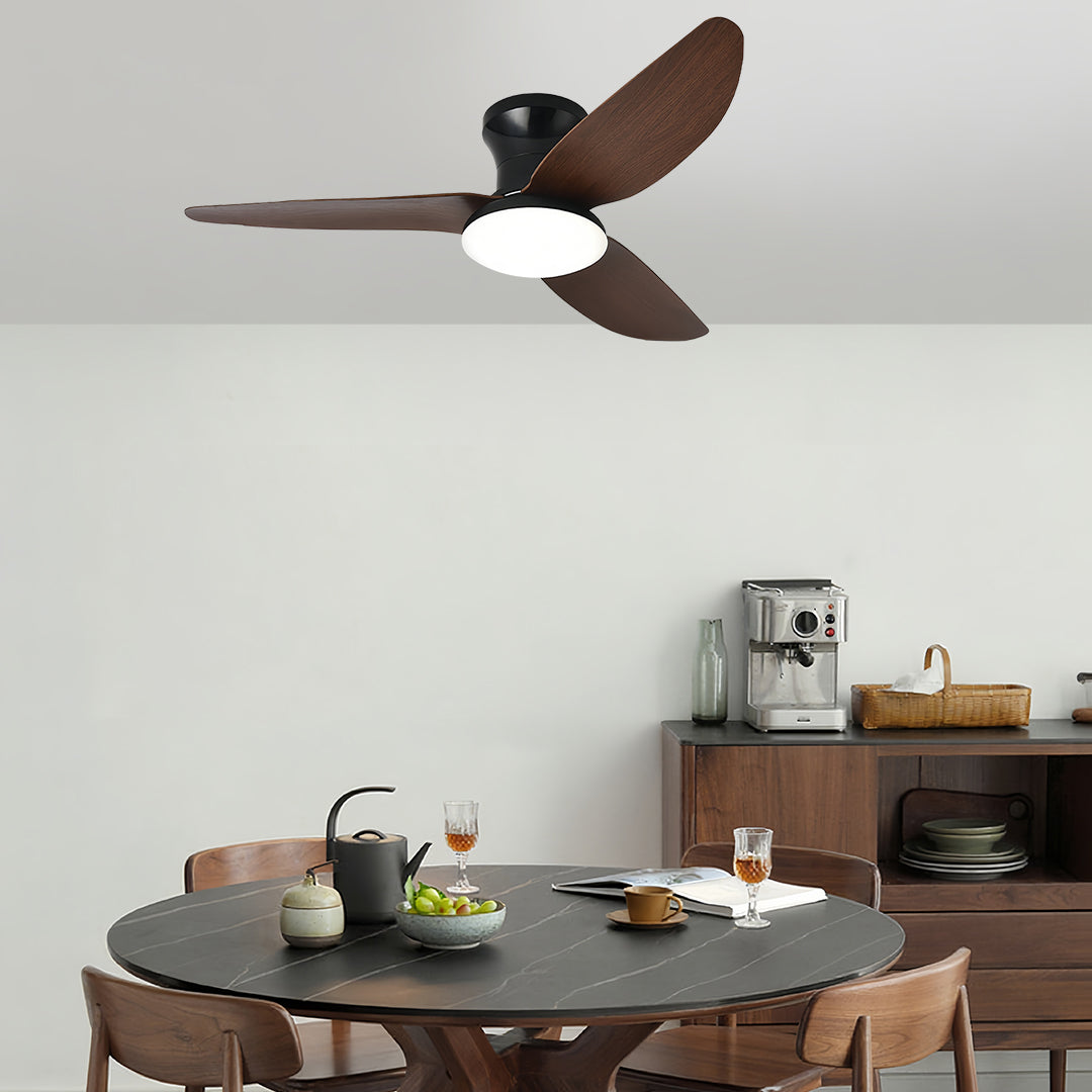 Modern 3-Blade Ceiling Fan with Remote and Dimmer Light, Quiet Operation