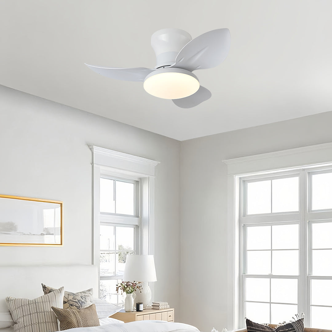 Modern 3-Blade Ceiling Fan with Remote and Dimmer Light, Quiet Operation