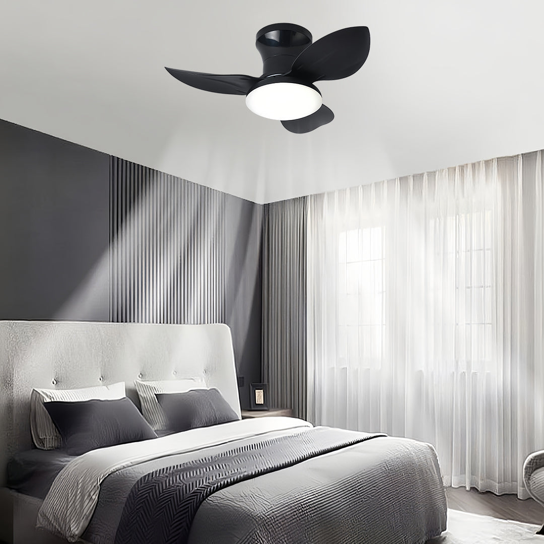 Modern 3-Blade Ceiling Fan with Remote and Dimmer Light, Quiet Operation