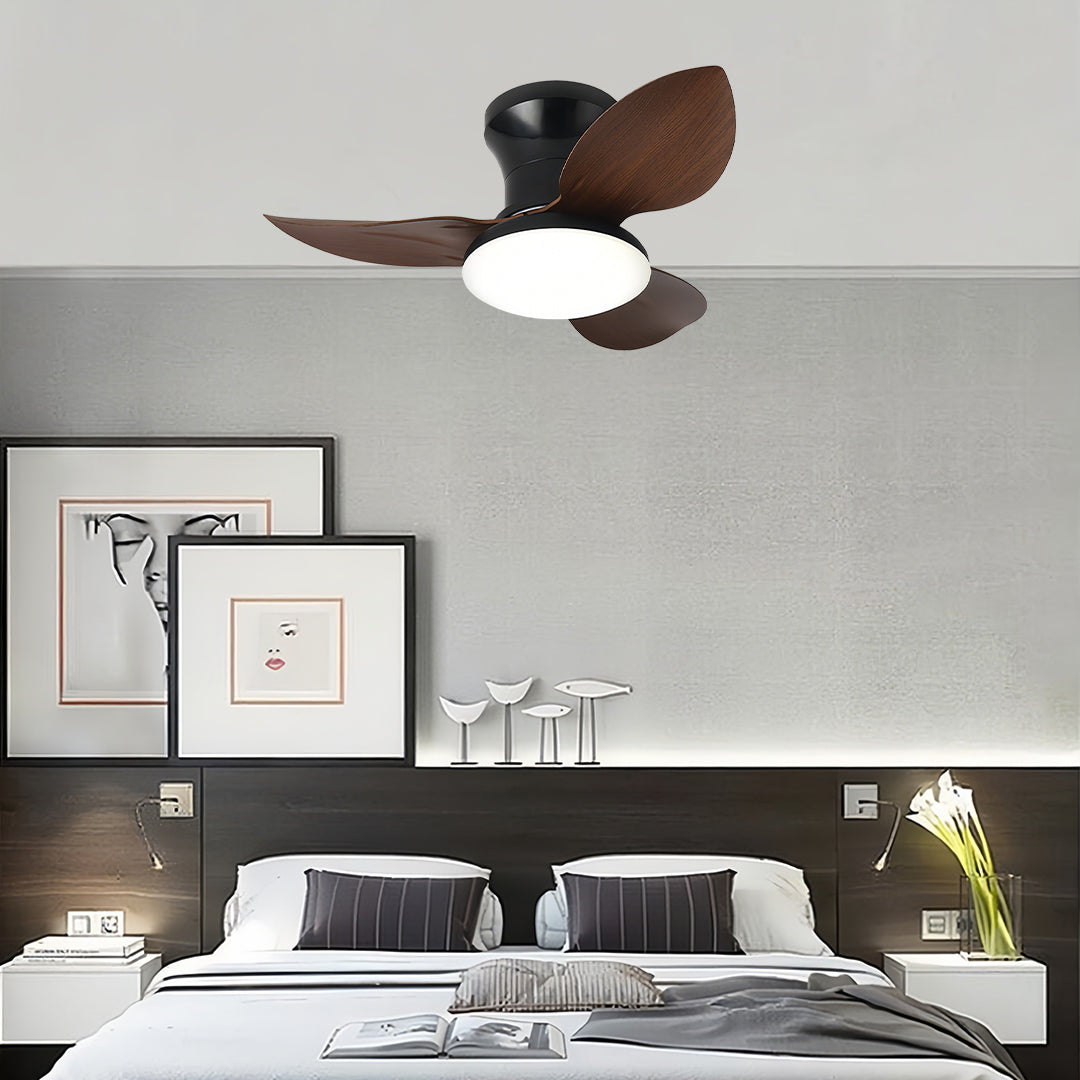 Modern 3-Blade Ceiling Fan with Remote and Dimmer Light, Quiet Operation