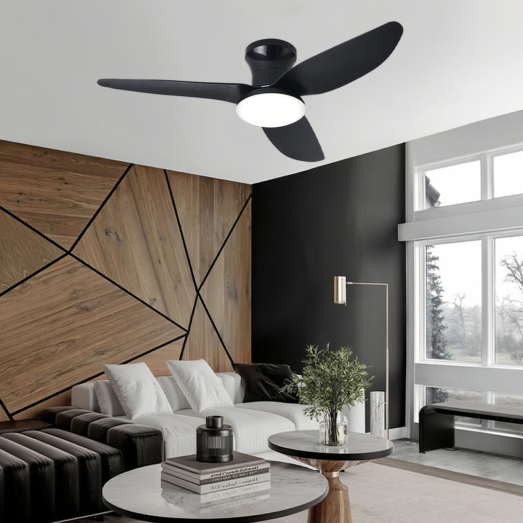 Modern 3-Blade Ceiling Fan with Remote and Dimmer Light, Quiet Operation