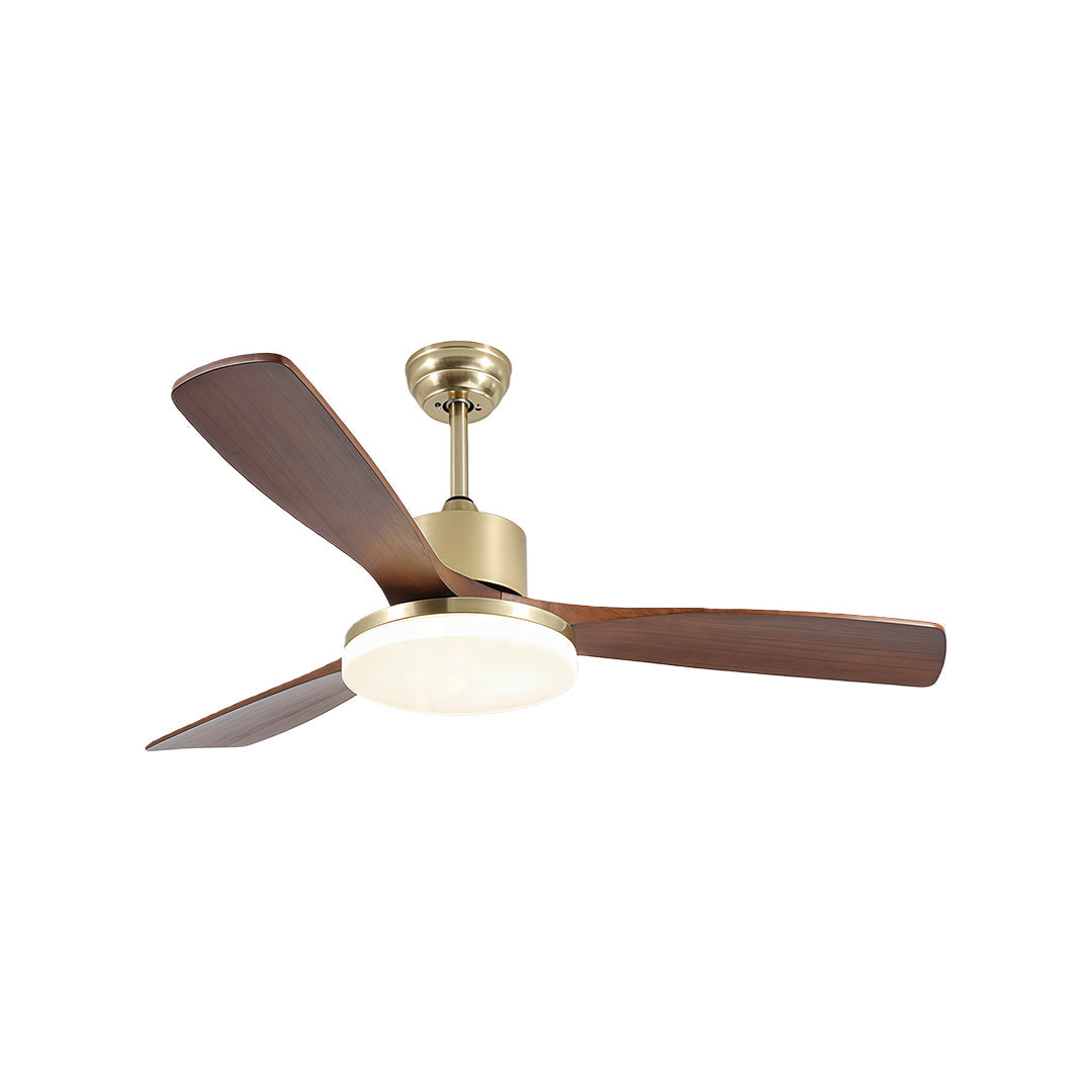 Ceiling Fan with Light Remote Control - Wooden 3-Blade Lamp