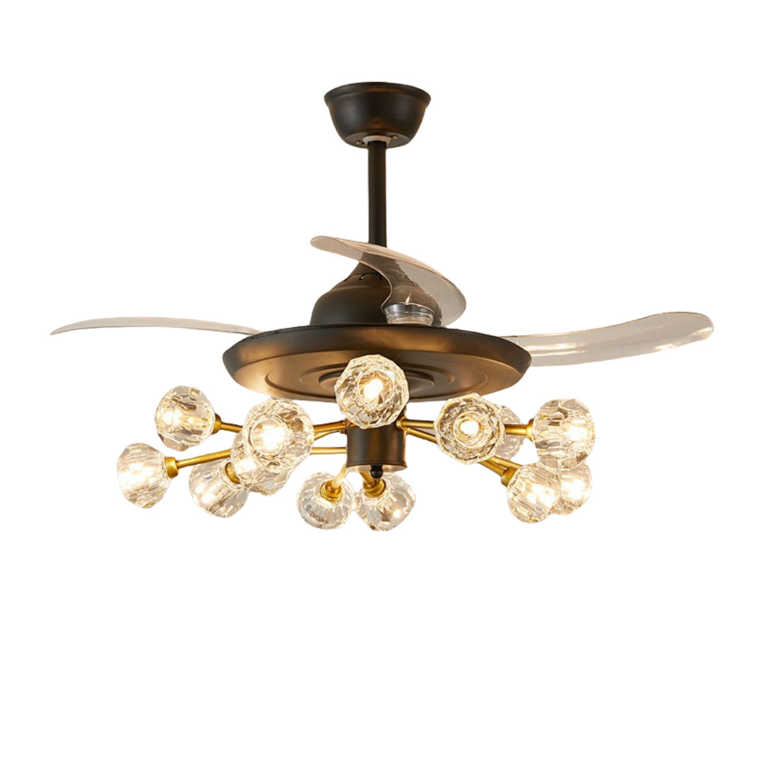 Nordic Crystal Invisible Ceiling Fan with Multiple Lights