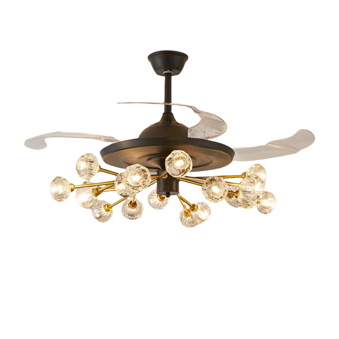 Nordic Crystal Invisible Ceiling Fan with Multiple Lights