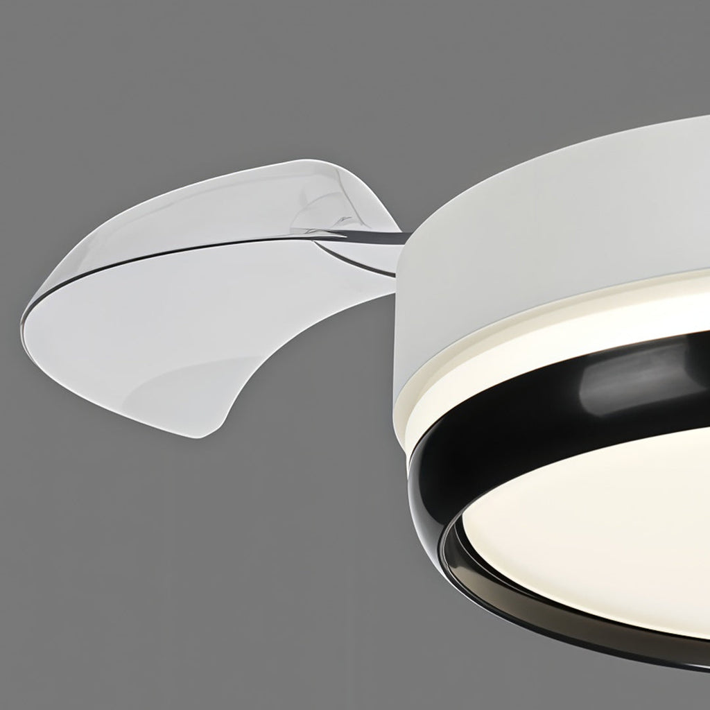 Ceiling Fan with Remote Control - Minimalist LED Light and Dimming 3-Blade Design