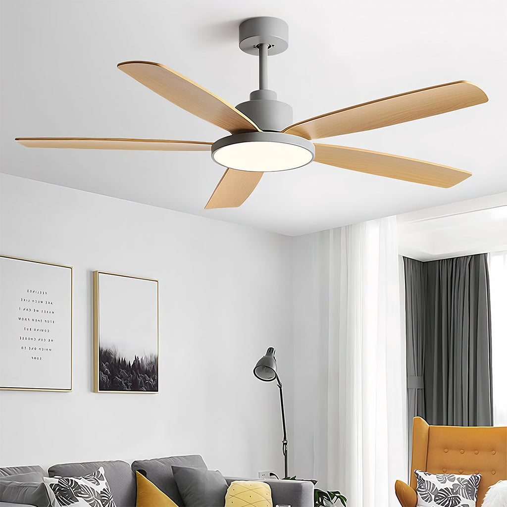 Nordic Style Ceiling Fan Chandelier with 5 Lights - Modern Lighting Fixture