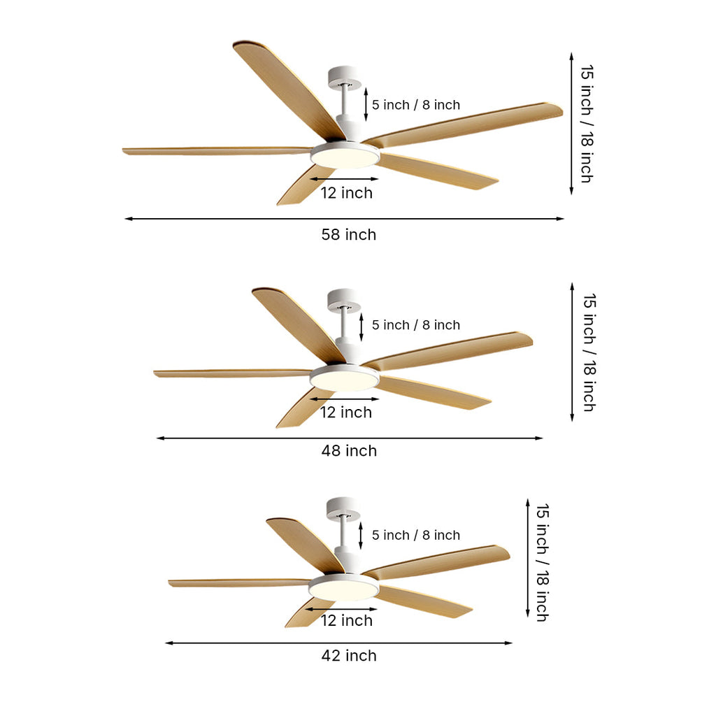 Nordic Style Ceiling Fan Chandelier with 5 Lights - Modern Lighting Fixture