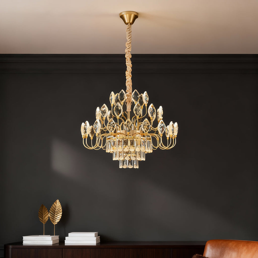 Crystal LED Chandelier - French Luxury Gold Ceiling Light