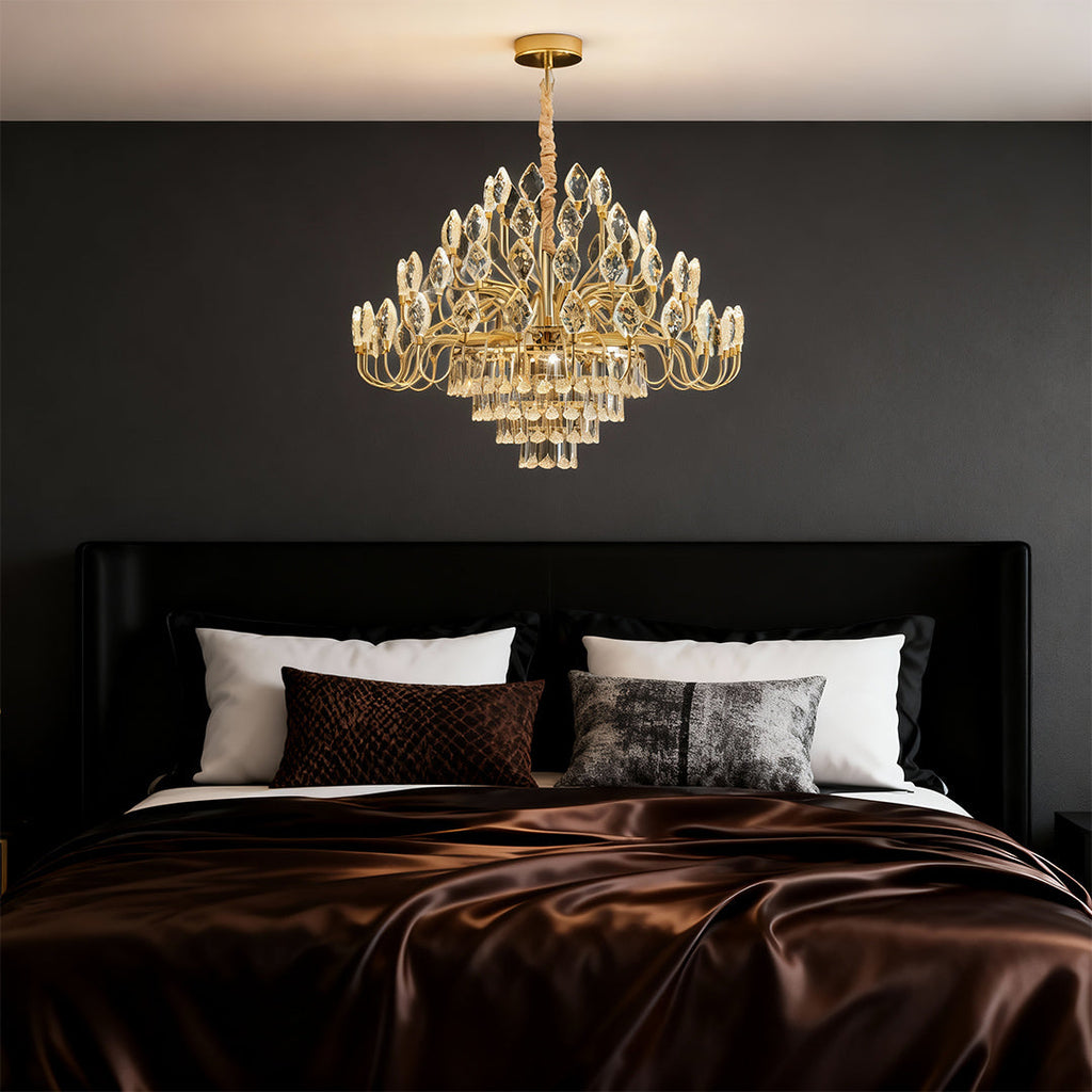 Crystal LED Chandelier - French Luxury Gold Ceiling Light