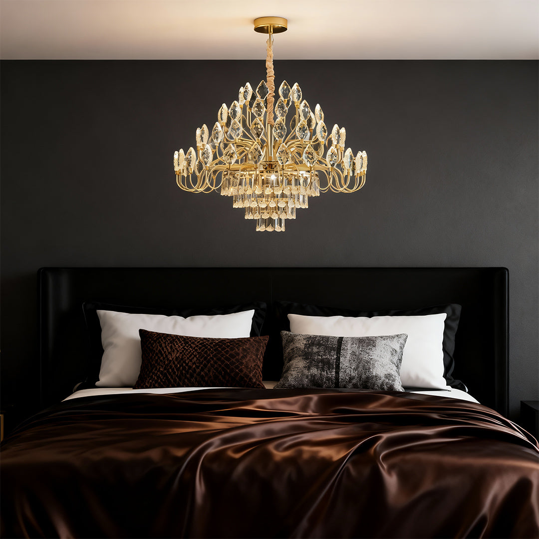 Crystal LED Chandelier - French Luxury Gold Ceiling Light