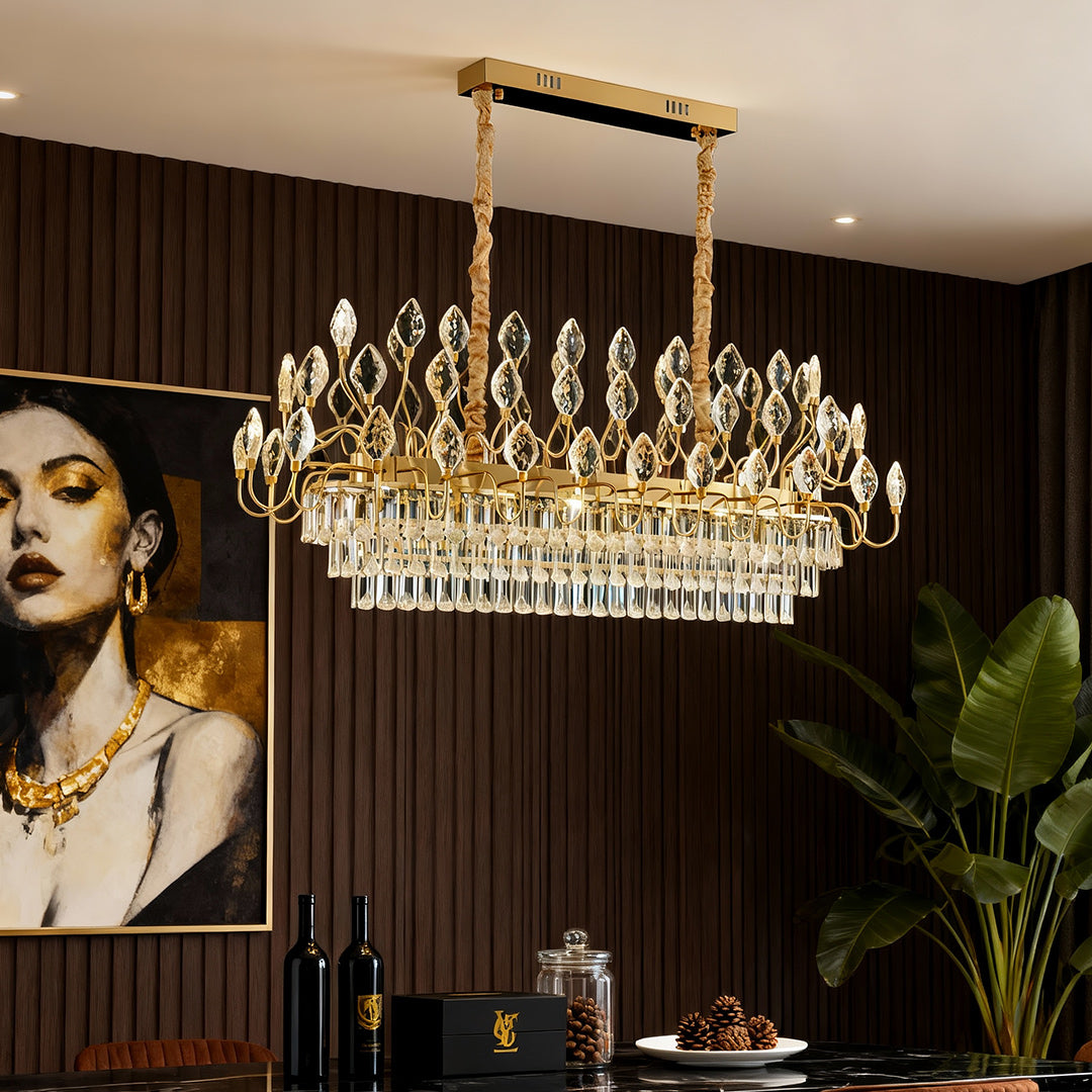 Crystal LED Chandelier - French Luxury Gold Ceiling Light