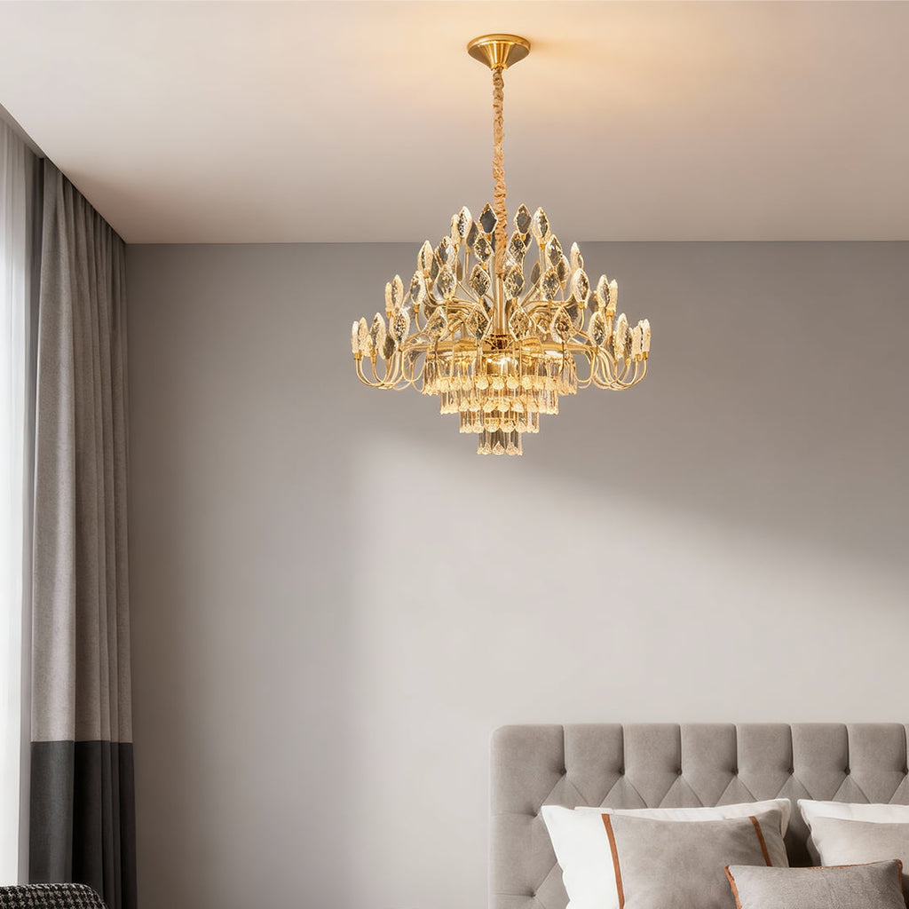 Crystal LED Chandelier - French Luxury Gold Ceiling Light
