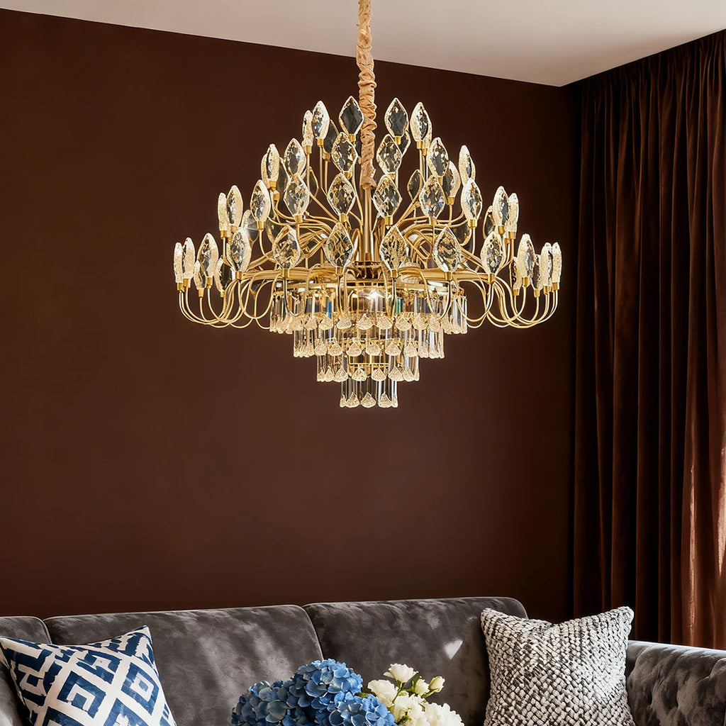 Crystal LED Chandelier - French Luxury Gold Ceiling Light