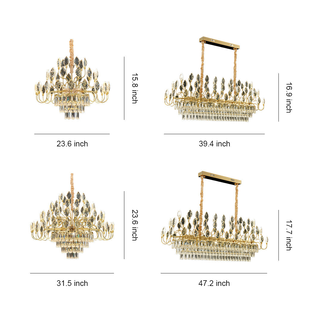 Crystal LED Chandelier - French Luxury Gold Ceiling Light