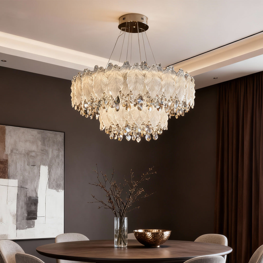 Country French Gold Crystal Chandelier Ceiling Light
