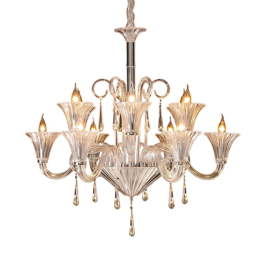 French Elegant Art Glass Chandelier | Luxury Ceiling Light Fixtures