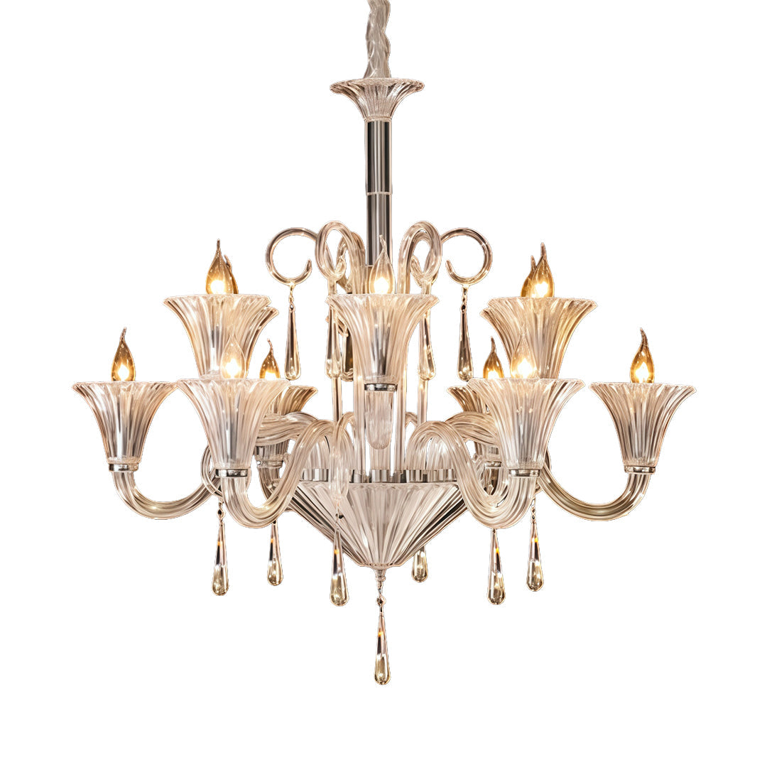 French Elegant Art Glass Chandelier | Luxury Ceiling Light Fixtures