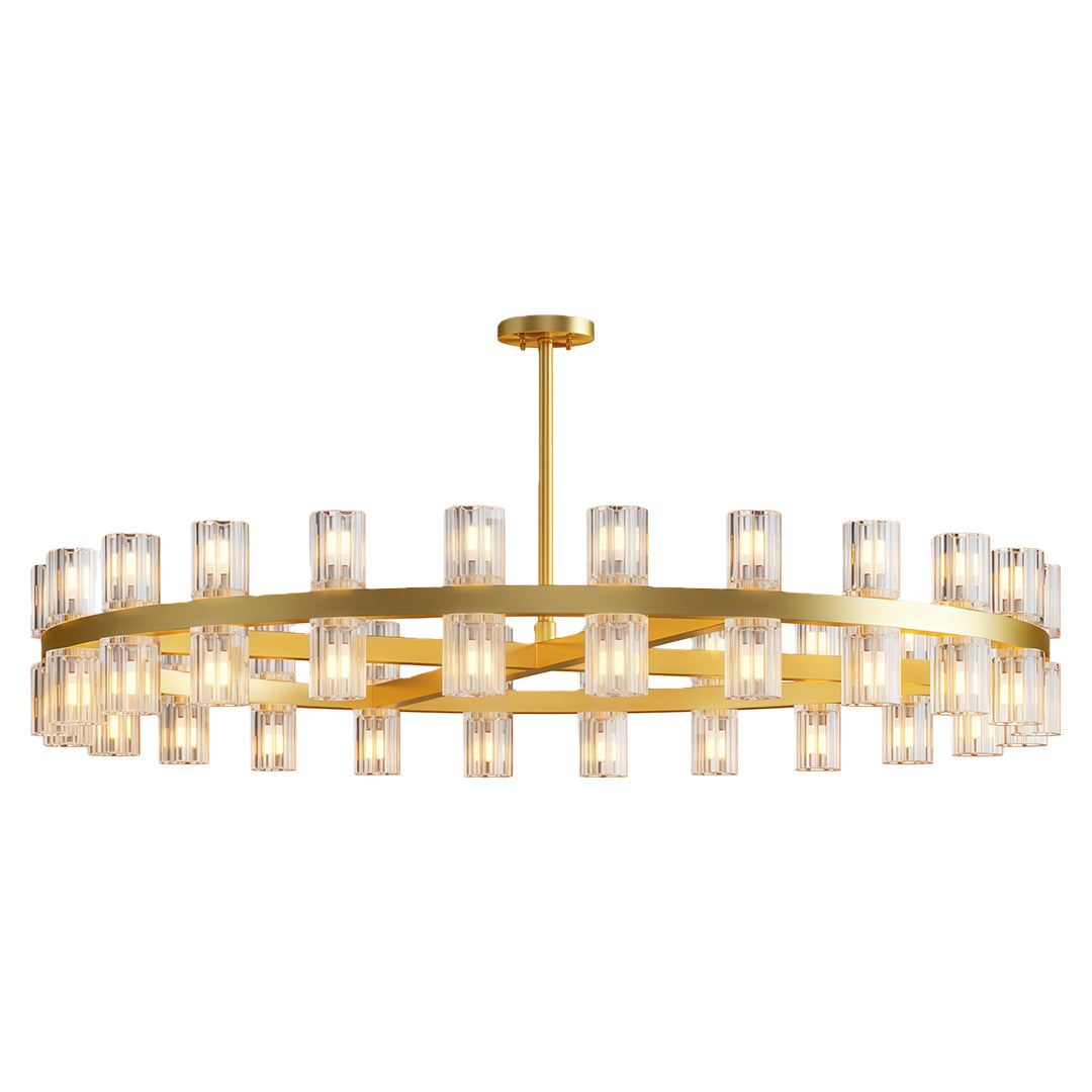 Luxury Crystal Chandelier - American Copper Ceiling Light