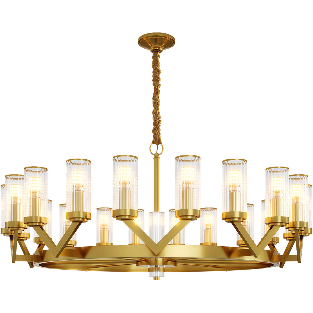 Luxury Copper Glass Drop Chandelier Ceiling Light