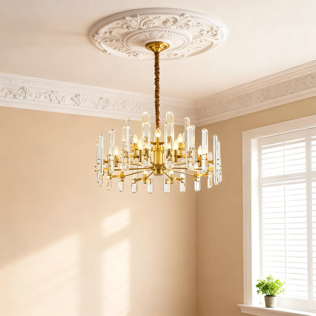 Brass Modern Luxury Glass Chandelier Ceiling Light