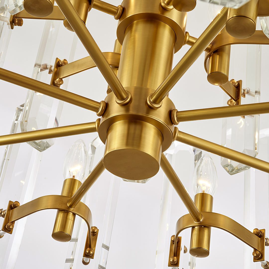 Brass Modern Luxury Glass Chandelier Ceiling Light