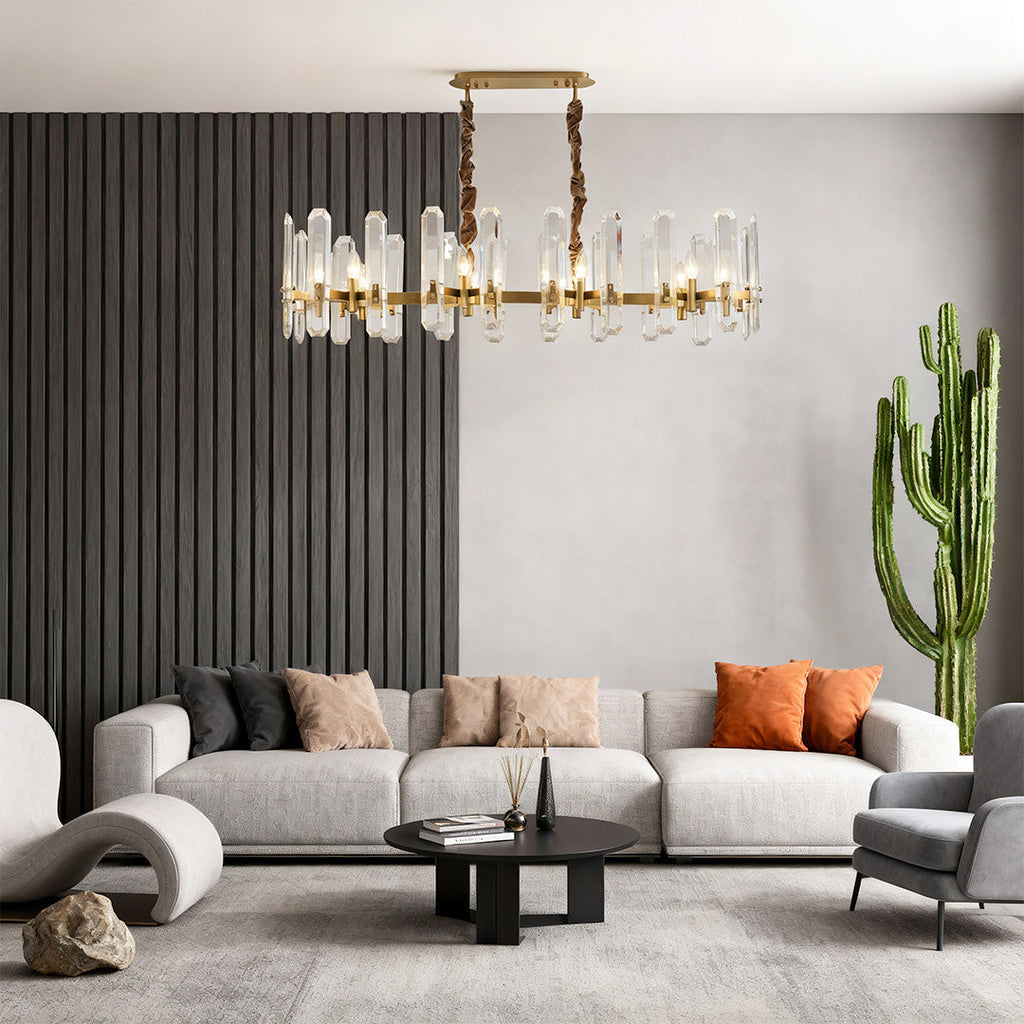 Brass Modern Luxury Glass Chandelier Ceiling Light
