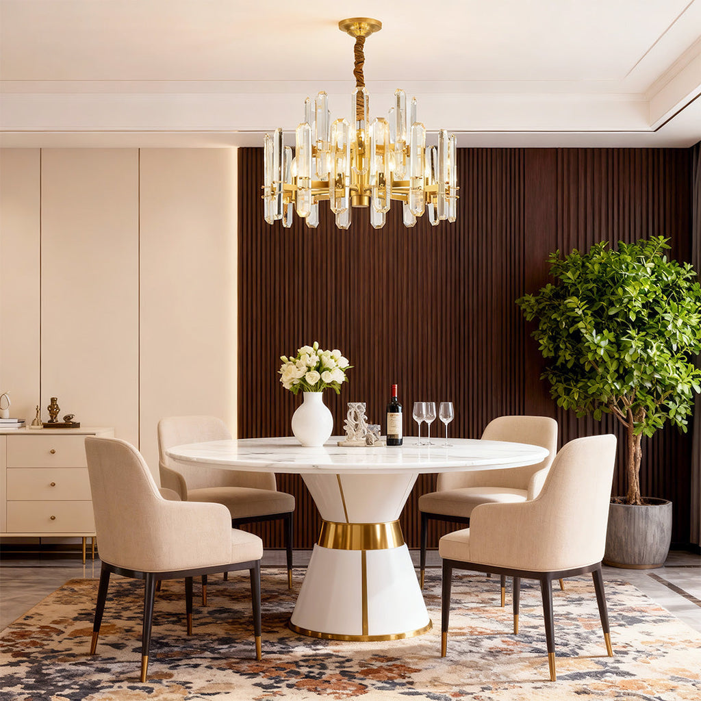 Brass Modern Luxury Glass Chandelier Ceiling Light