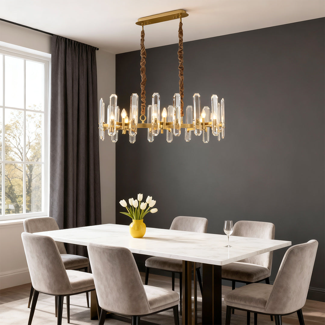 Brass Modern Luxury Glass Chandelier Ceiling Light