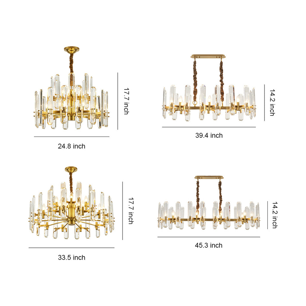 Brass Modern Luxury Glass Chandelier Ceiling Light
