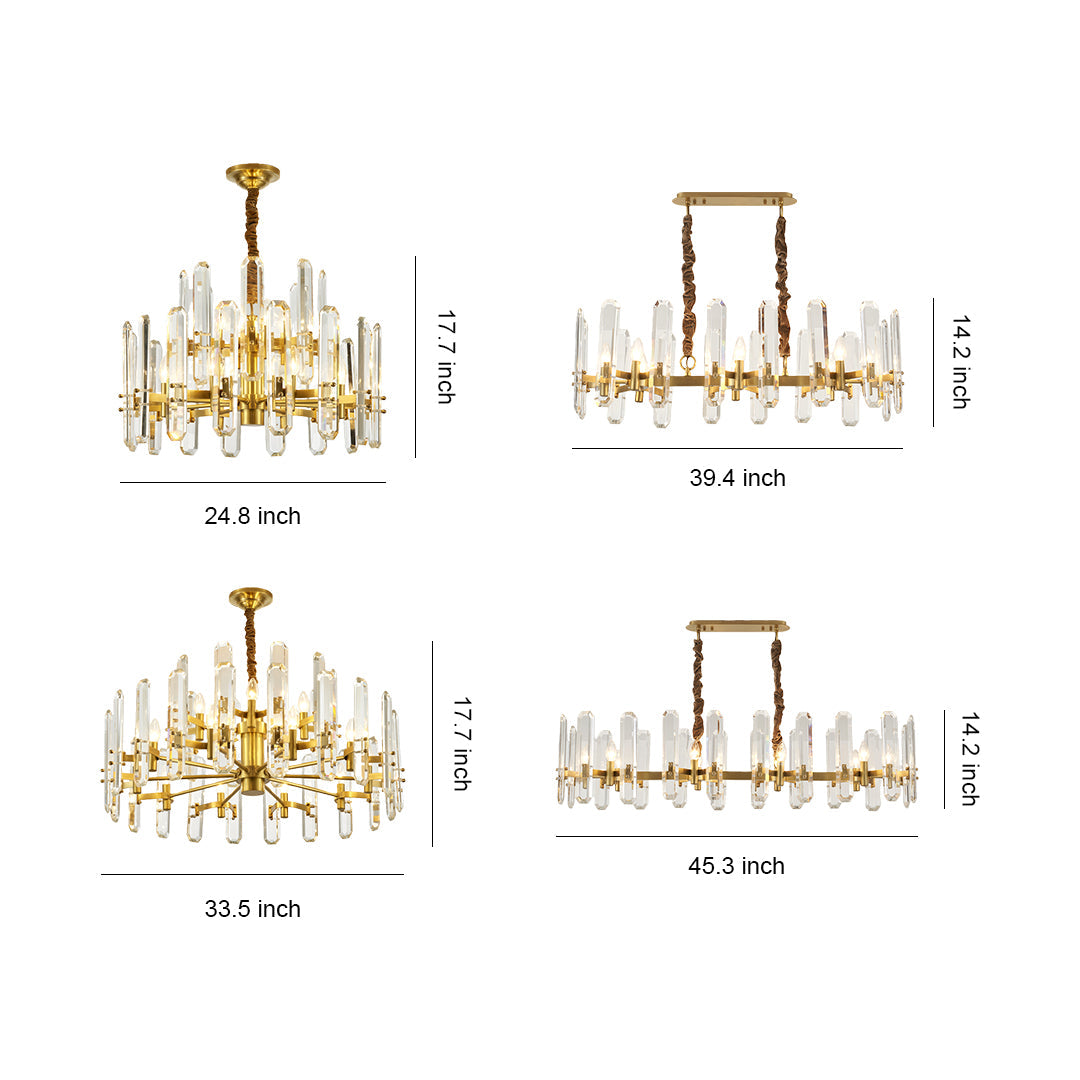 Brass Modern Luxury Glass Chandelier Ceiling Light