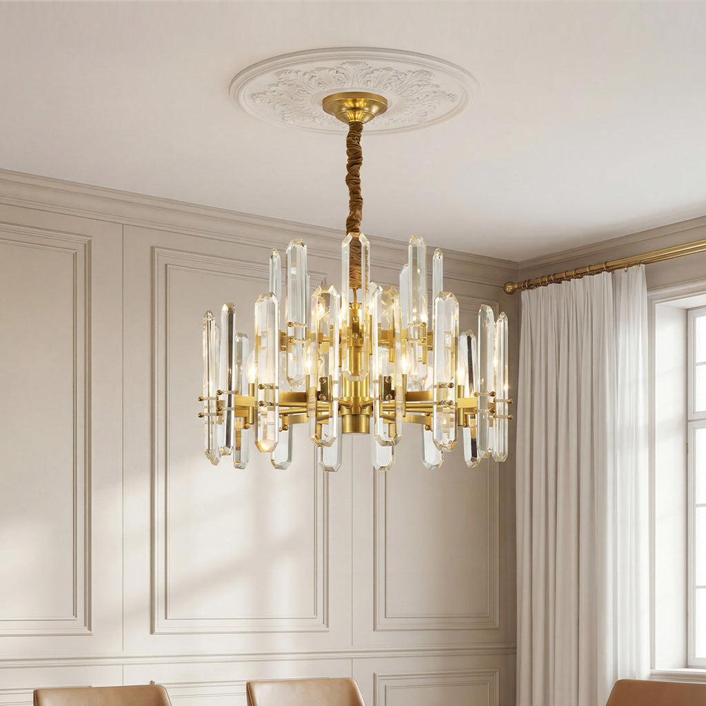 Brass Modern Luxury Glass Chandelier Ceiling Light