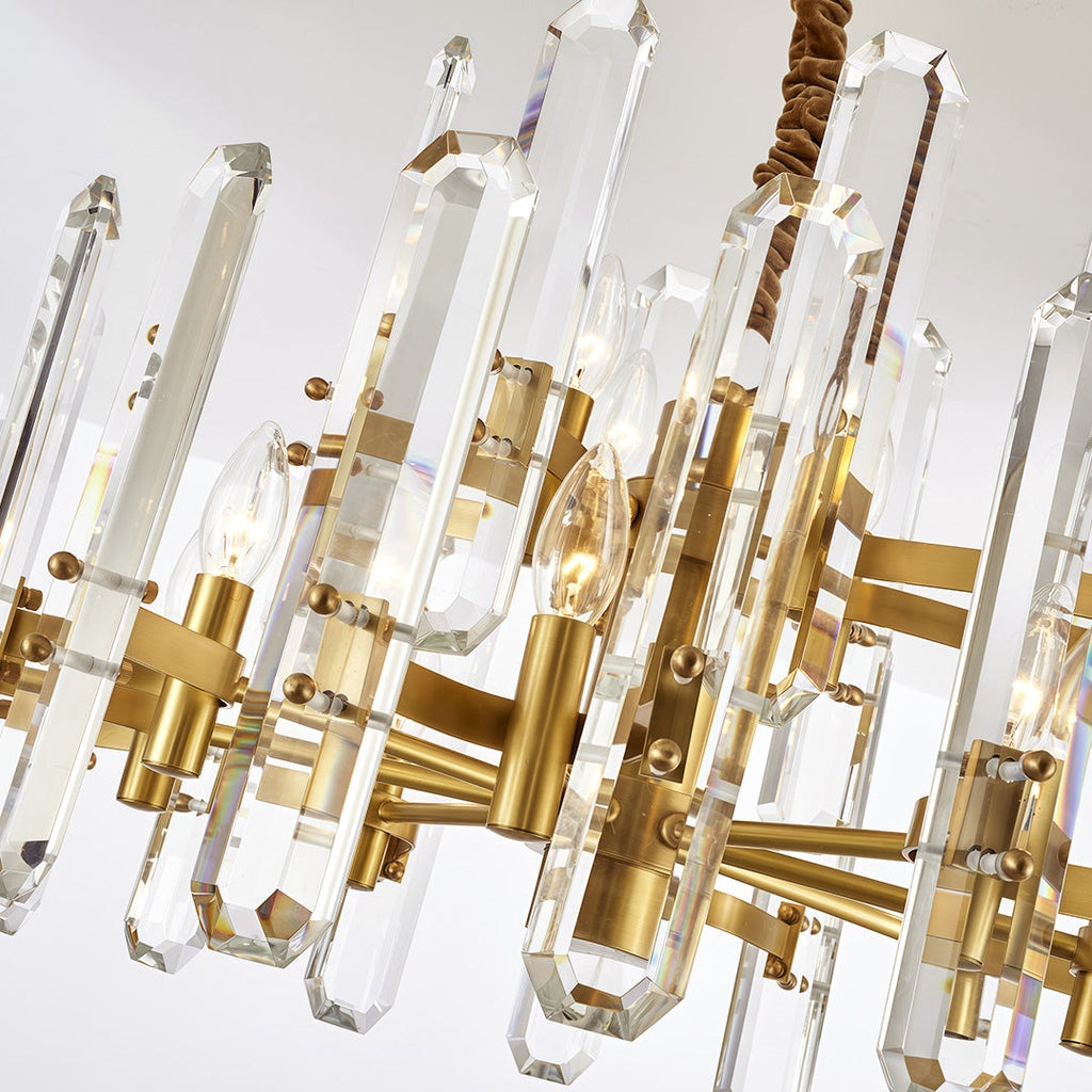 Brass Modern Luxury Glass Chandelier Ceiling Light