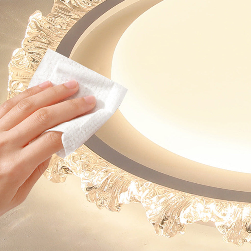 White Round LED Ceiling Light - Ultra-Thin Flush Mount, Full Spectrum Lighting