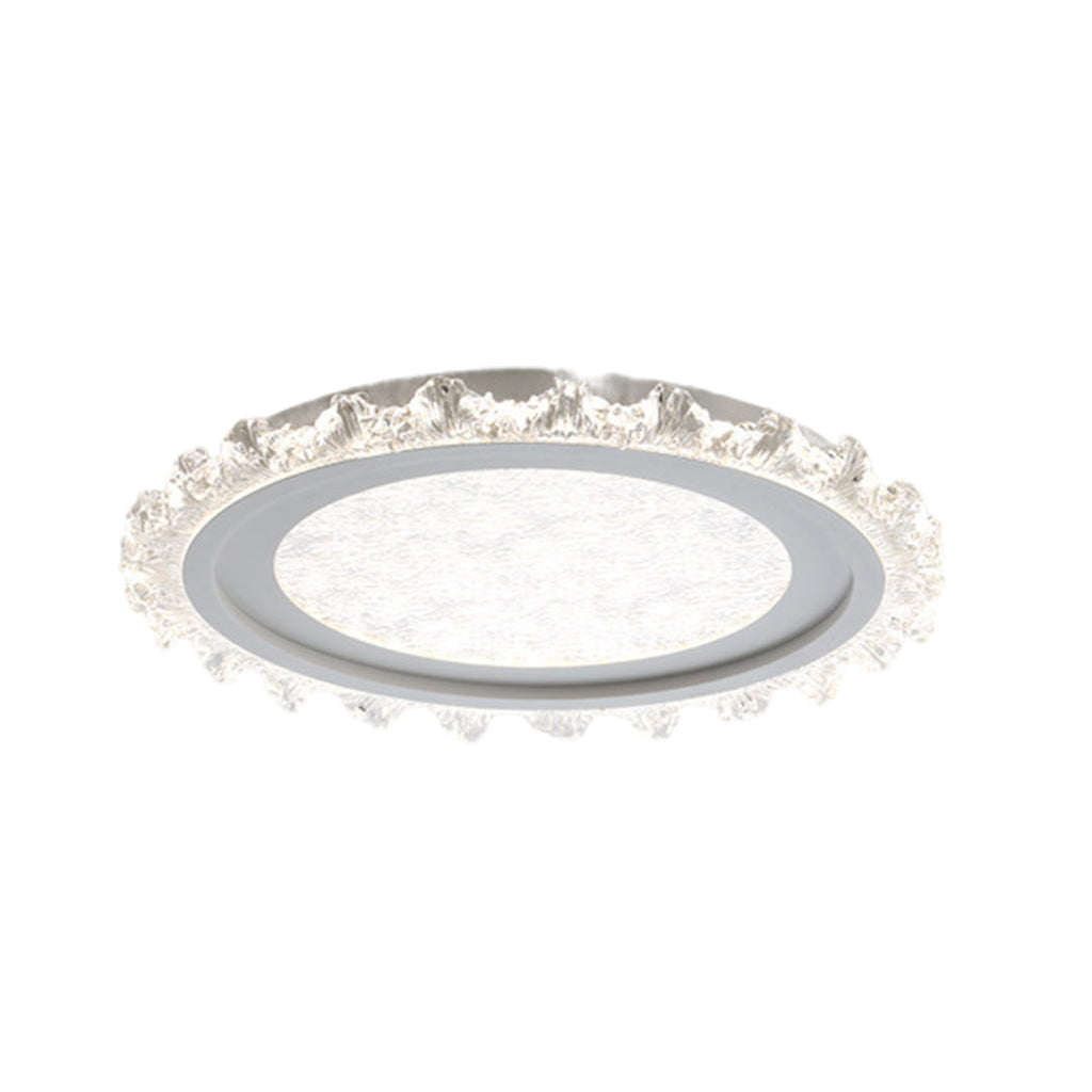 White Round LED Ceiling Light - Ultra-Thin Flush Mount, Full Spectrum Lighting