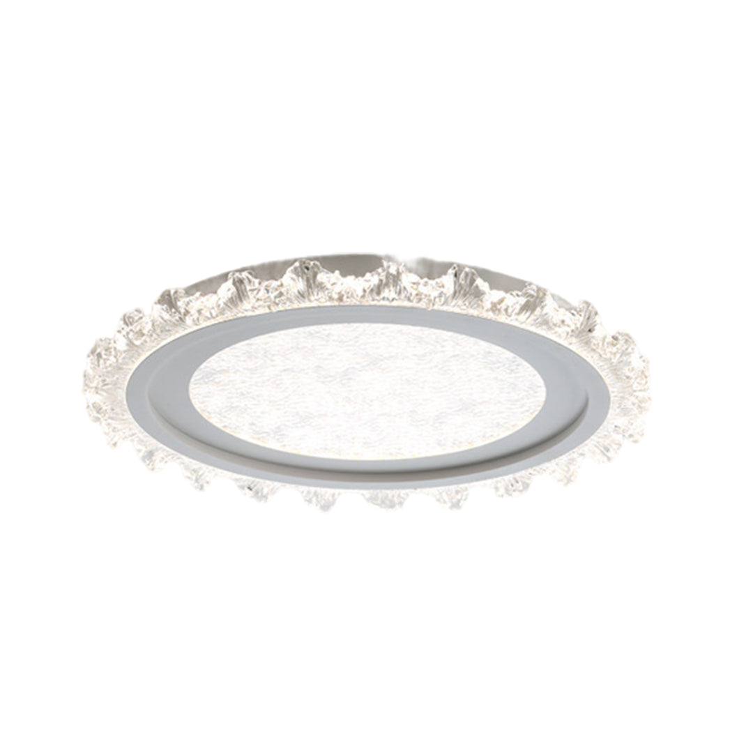 White Round LED Ceiling Light - Ultra-Thin Flush Mount, Full Spectrum Lighting