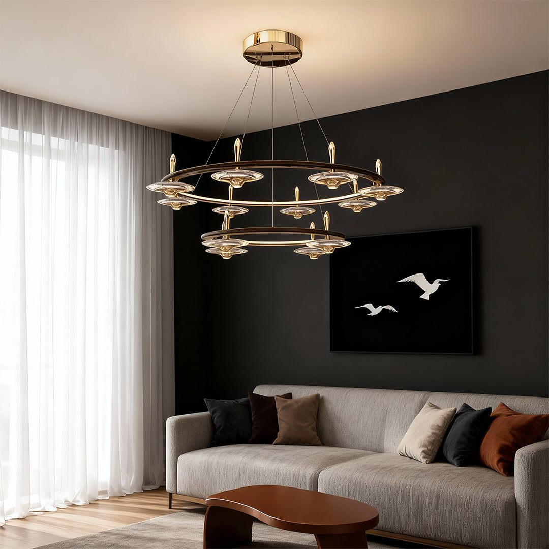 Luxury Round Crystal Chandelier - Elegant Ceiling Light Fixture