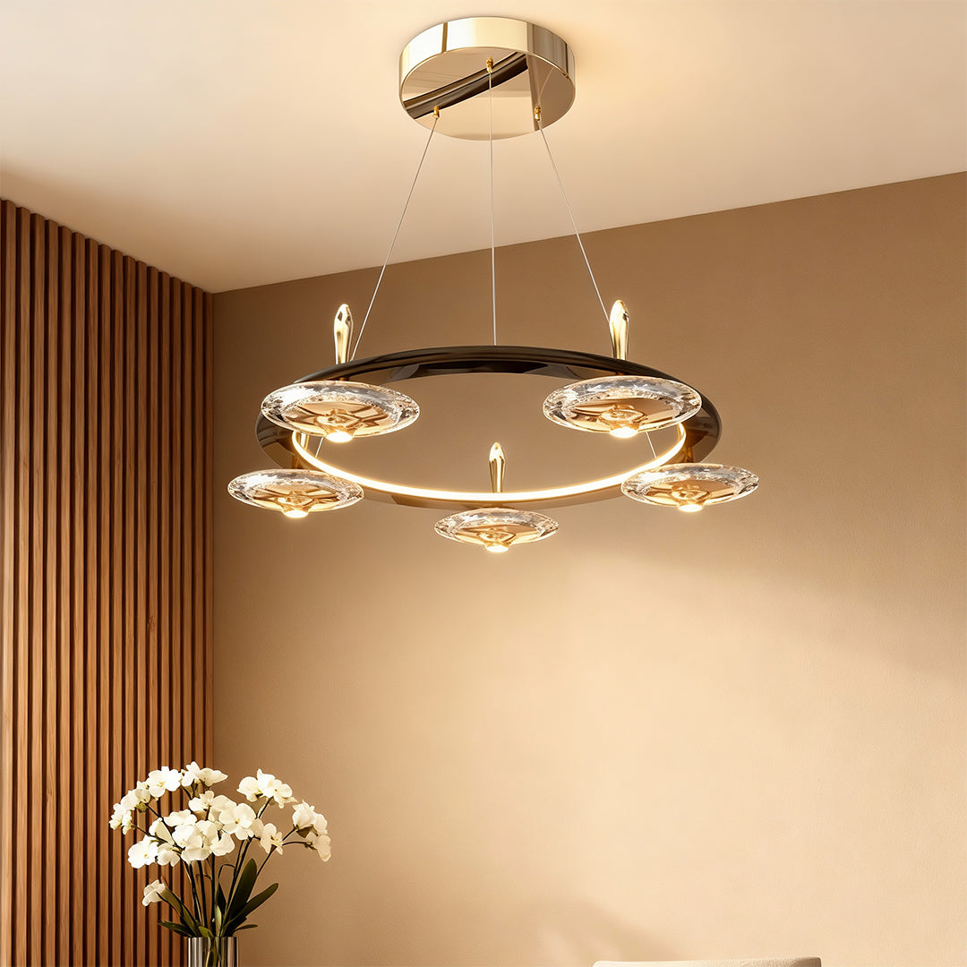 Luxury Round Crystal Chandelier - Elegant Ceiling Light Fixture
