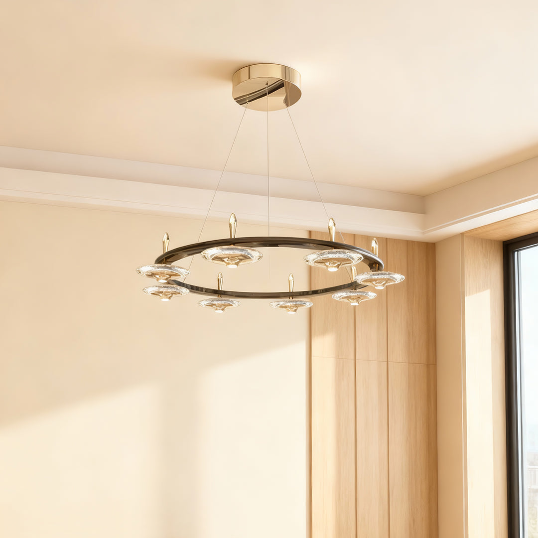 Luxury Round Crystal Chandelier - Elegant Ceiling Light Fixture